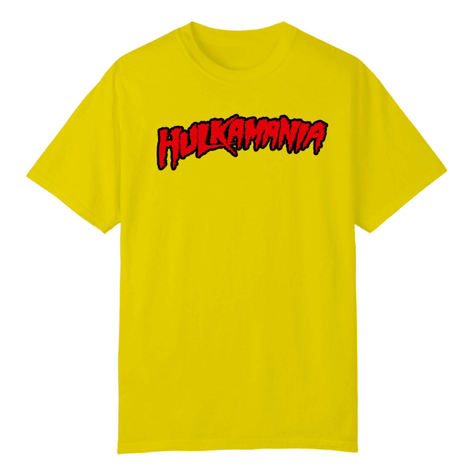 Hulk Hogan Hulkamania Yellow T-Shirt | Classic Red Logo – Wrestling Fan Tee