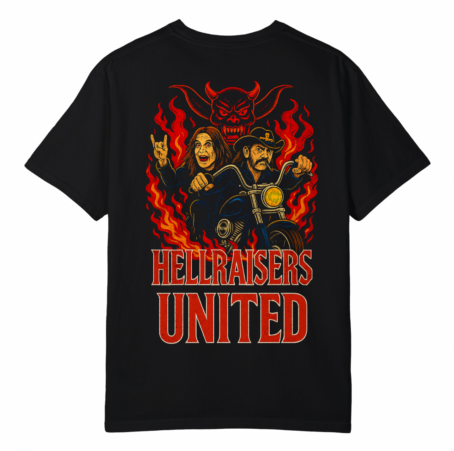 Hellraisers United T-Shirt – Ozzy & Lemmy Tribute Biker Tee – Support Your Loco
