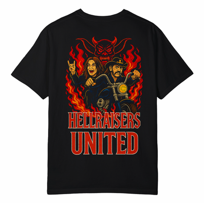 Hellraisers United T-Shirt – Ozzy & Lemmy Tribute Biker Tee – Support Your Loco