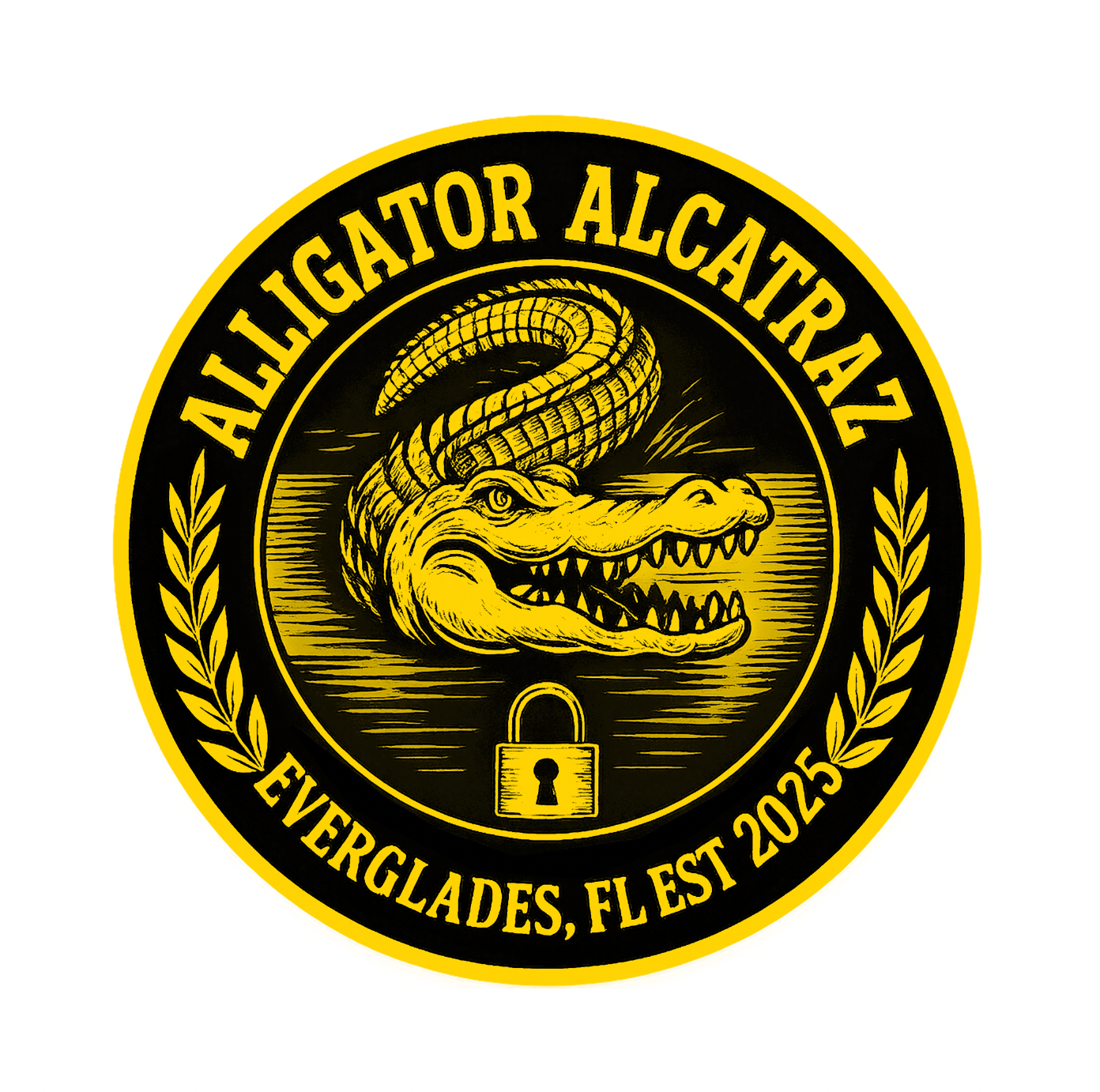 Alligator Alcatraz Sticker – UV Weatherproof Decal Everglades FL 2025 Car Laptop