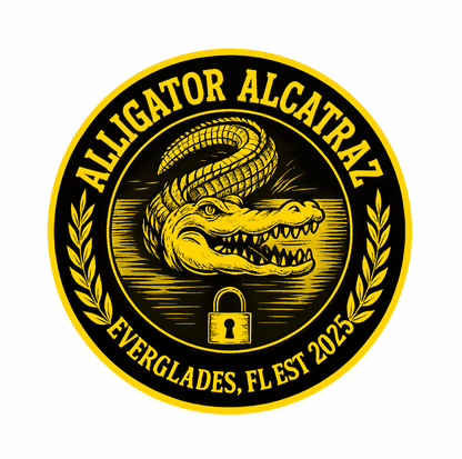 Alligator Alcatraz Sticker – UV Weatherproof Decal Everglades FL 2025 Car Laptop