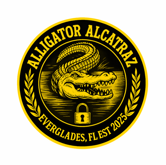Alligator Alcatraz Sticker – UV Weatherproof Decal Everglades FL 2025 Car Laptop