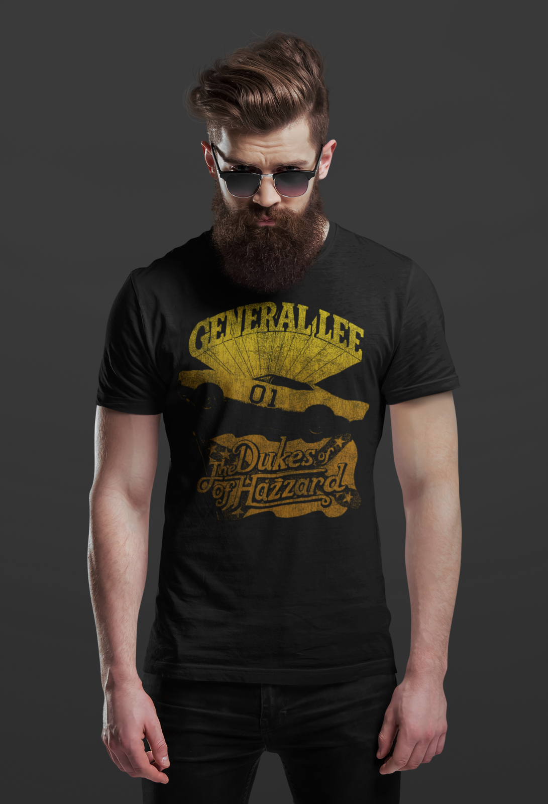 Vintage Style Dukes of Hazzard T-Shirt – General Lee 01 Muscle Car Graphic