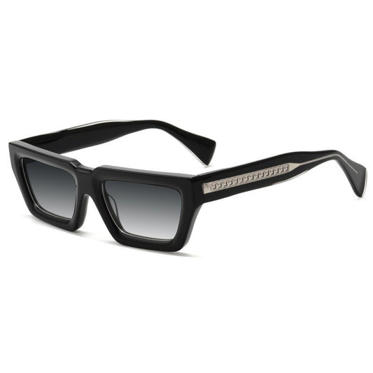 Luxury Rectangle Sunglasses with Pyramid Stud Arms – Heavy-Duty Acetate – Design