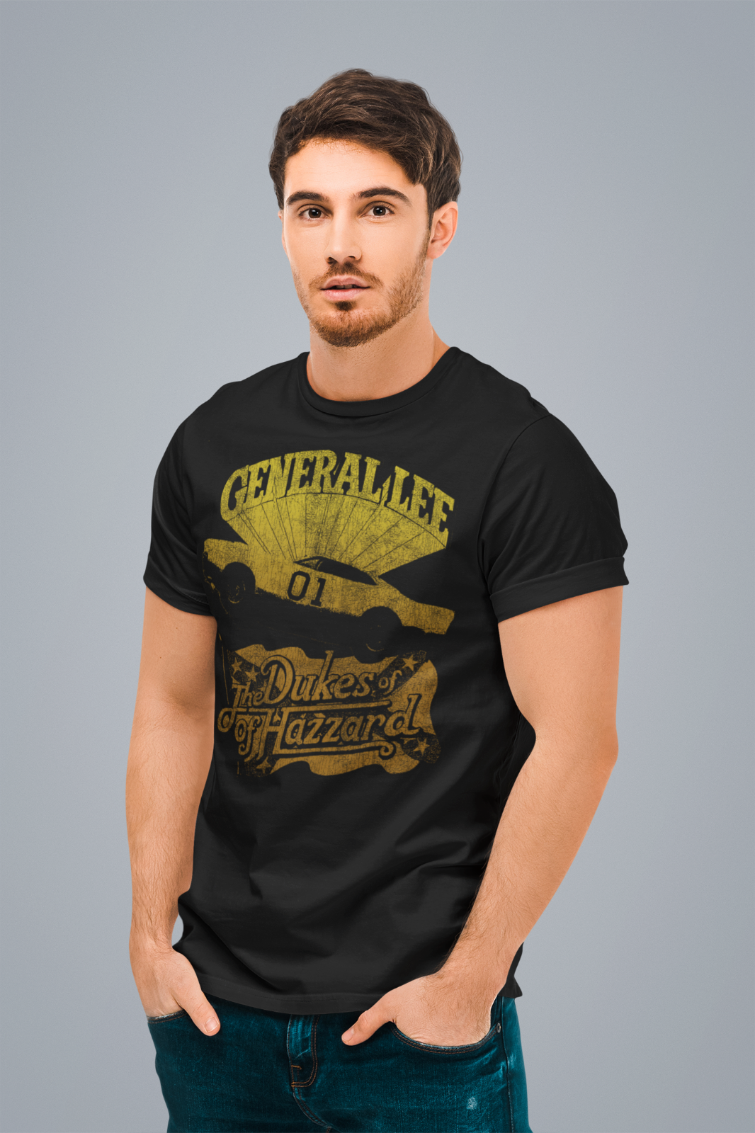 Vintage Style Dukes of Hazzard T-Shirt – General Lee 01 Muscle Car Graphic