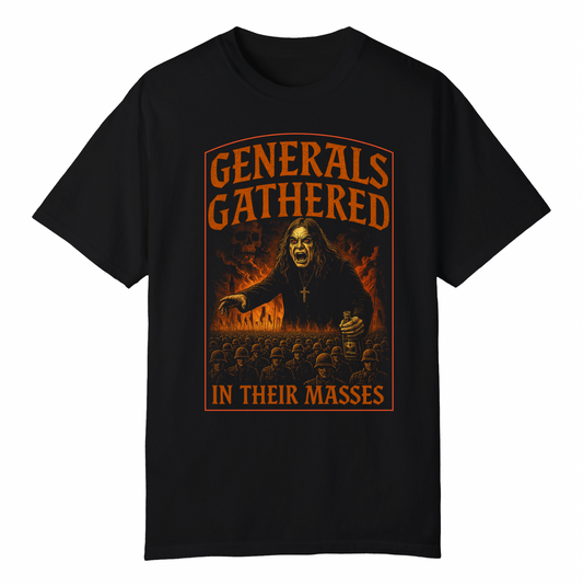 Generals Gathered In Their Masses T-Shirt – Ozzy Osbourne Tribute War Graphic T