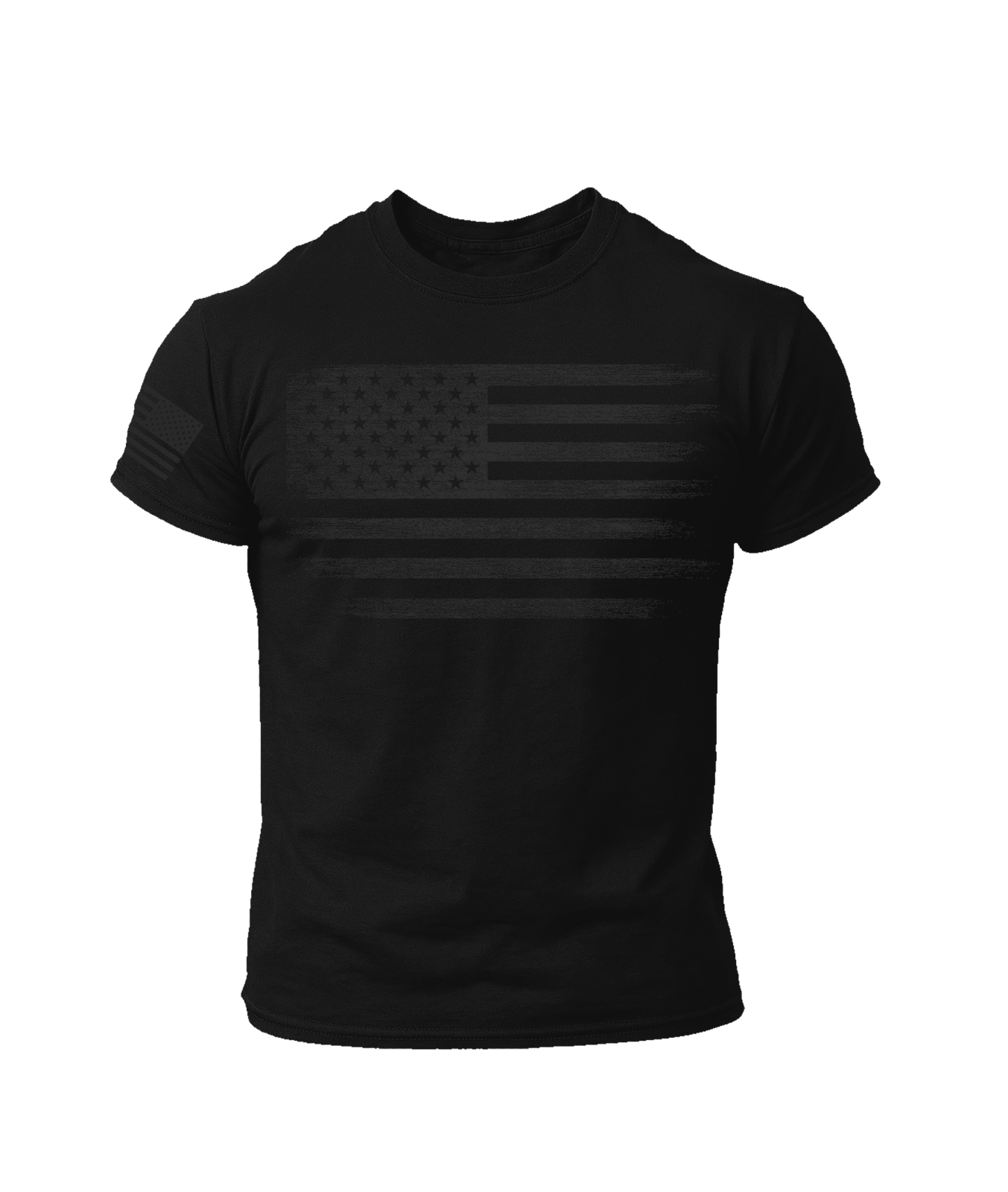 Tactical Distressed American Flag T-Shirt – Military Green USA Patriotic Tee