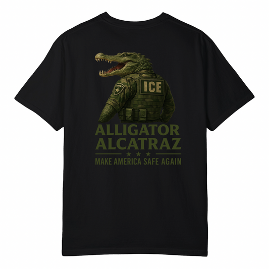 Alligator Alcatraz Camo Tactical T-Shirt – Military Style Camouflage Graphic Tee