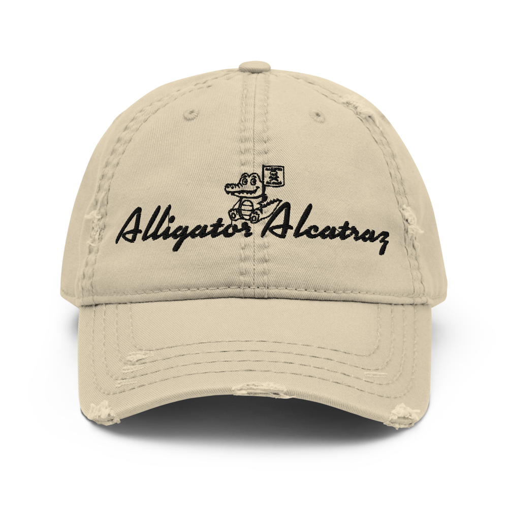 Alligator Alcatraz Distressed Dad Hat – Vintage Style, Streetwear Vibes, Adjusta