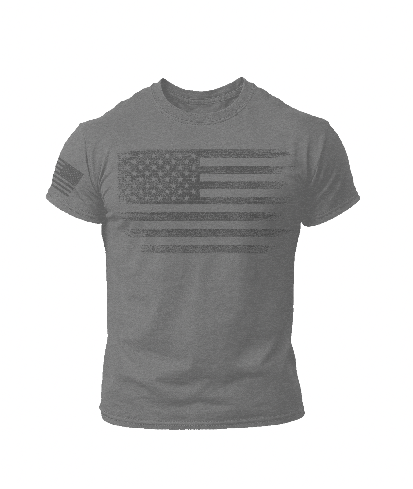 Tactical Distressed American Flag T-Shirt – Military Green USA Patriotic Tee