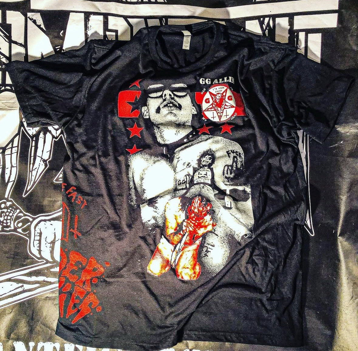 Vintage GG Allin shirt With Authentic Original Side Print Punk Rock Legend