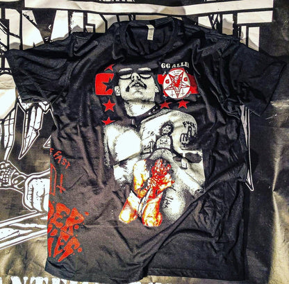 Vintage GG Allin shirt With Authentic Original Side Print Punk Rock Legend