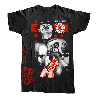 Vintage GG Allin shirt With Authentic Original Side Print Punk Rock Legend