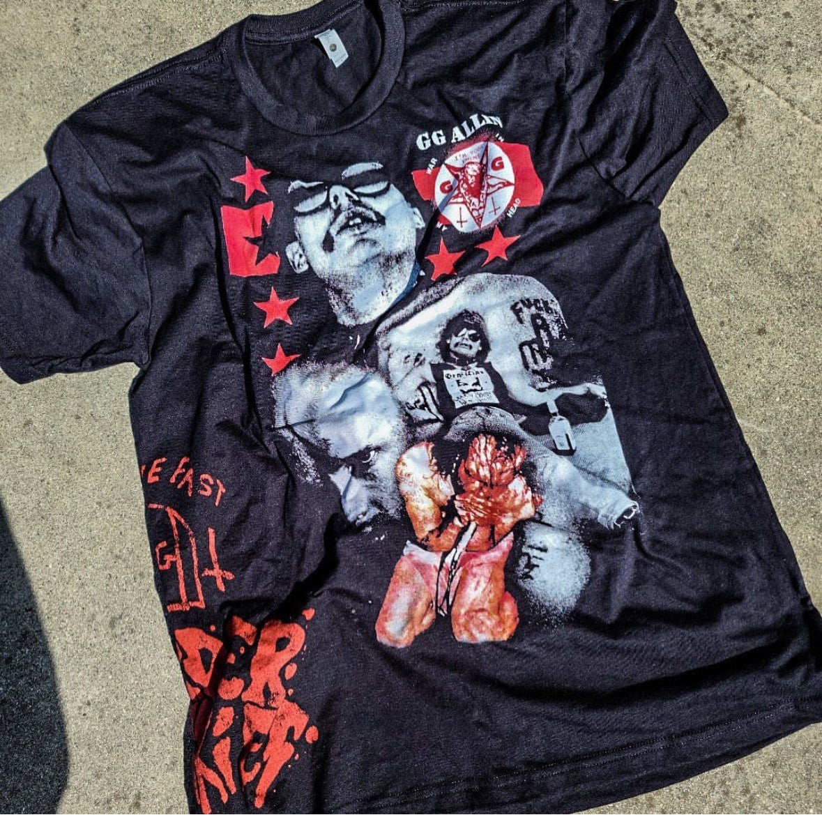 Vintage GG Allin shirt With Authentic Original Side Print Punk Rock Legend